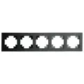 Рамка 5-местная, стекло, STEKKER, GFR00-7005-05М, серия Катрин, черный матовый 49604 fr_49604