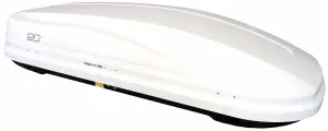 Бокс на крышу ED Магнум 390 белый глянец 185x84x42-см. с двусторонним открытием крепление краб