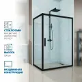 Душевой уголок GWMPKB019R 130x100 см, цвет фурнитуры черный матовый, стекло бесцветное закаленное 6 мм