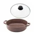 Жаровня алюминий, 28 см, антипригарное покрытие, Горница, Шоколад, ж2832аш, с крышкой