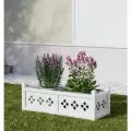 Цветочница, ящик для цветов, кашпо Сиена, 65 см, оцинкованная сталь, белый, 1 шт