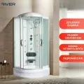 Душевая кабина River Temza 100/24 MT, стекло матовое, профиль серебристый, с крышей, универсальная