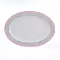 Блюдо овальное Thun Яна серый мрамор с розовым кантом 36 см