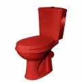 Унитаз компакт Optima Элисса, 1 реж, косой выпуск, сиденье полипропилен, цвет: красный