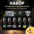 Набор эфирных масел BagatelaGT Premium, 6 штук по 10 мл / 100% натуральные масла / эфирное масло для диффузора и бани