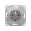 Розетка ATLASDESIGN, скрытый монтаж, с заземлением, алюминий | код. ATN000343 | Schneider Electric (3шт. в упак.)