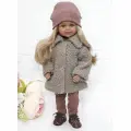 Комплект одежды и обуви для кукол Paola Reina 32 см (шубка ягненок, костюм, шапка, кеды), темно-бежевый, коричневый, темно-коричневый