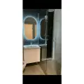 Зеркало для ванной интерьерное с LED подсветкой 3 в 1 и сенсорным управлением овальное парящее размер 45 х 85 см.