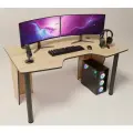 Компьютерный стол FPS mebel, 140х78х73, Дуб, игровой, с вырезом