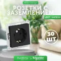 30 шт. Systeme Electric AtlasDesign Карбон Розетка с заземлением, 16А, механизм, ATN001043