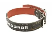 Зоотехнология Ошейник для собак двойная кожа с украшением, 45 мм х 85 см