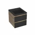 Тумба с раковиной Bau Stil Loft black brushed, раковина кварцевая BAU Stil 40, черный металлик