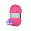 Пряжа детская, полушерсть Пехорка Pehorka Ангорская теплая тонкая, шерсть/акрил, цвет 11 ярко-розовый, 5 шт. по 100 г, 480 м