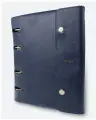Тетрадь на кольцах со сменным блоком А5 кожа натуральная Zem темно-синий KAZA