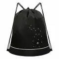 Мешок для обуви для девочки с модным дизайном, с карманом, черный звезды