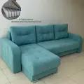 Угловой диван для постоянного сна , обивка велюр, НПБ