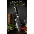 Высококачественный японский кухонный нож Santoku GRANDSHARP из дамасской стали AUS10 с ручкой G10 / сантоку длина лезвия 12.5 см