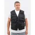 Жилет мужской сетчатый черный разгрузочный строительный, для рыбалки, охоты, 7xl