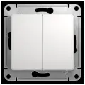 Выключатель двухклавишный белый, сх.1, 10АХ, Systeme Electric Glossa (комплект 5шт)