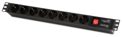 Блок розеток 19 EURO на 8 гнезд с выключателем, для ИБП, 220В, 1,8м, вилка С14, Alvm-pdu-8up