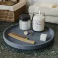 Декоративный поднос для ванной, подставка для косметики Astrid L, 25x25см, бетон, графитовый матовый