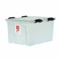 Контейнер Rox Box 74x57x41 см 120 л полипропилен с крышкой и роликами цвет прозрачный