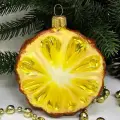 Irena-Co елочная игрушка, стекло Ананас (8х7,5х1,8см)