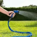 Шланг садовый саморастягивающий для полива с распылителем, 37,5 м, синий