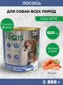 Влажный корм для собак Frais Holistic сочные кусочки мяса в желе с лососем, 850 гр х 6 шт