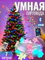 Умная гирлянда звездочки RGB с управлением через смартфон, пульт ДУ, 7 метров