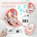Электрокачели для новорожденного, Кресло-качалка, шезлонг для новорожденных от 0, с игрушками Bluetooth, розовый