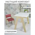 Детский растущий стол и стул с подушками