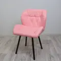 Стул для мастера мягкий со спинкой, большой, Ракушка, экокожа, на ножках, розовый