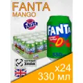 Fanta Mango, 0.33 л, 24 шт, классическая банка (газированный напиток Фанта Манго, жб, Великобритания)