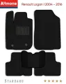 Ворсовые автомобильные коврики в салон Стандарт для Renault Logan 1 2004 - 2016, черные, 5шт. / Рено Логан 1