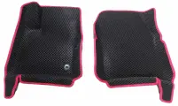 Передние 3D ковры для Ford Focus 3 / Форд Фокус 3. Цвет - Черный/Красный
