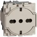 BT Living now Песочный Розетка немецкого/итальянского стандарта с плоской лицевой панелью 10/16А 2 модульная, KM4140A16F