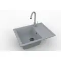 Кухонная мойка мраморная GranAlliance G-26 Темно-серая матовая 570*470*200 без сифона