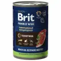 Влажный корм Brit Premium by Nature консервы для щенков всех пород Телятина, 410 г х 9 шт.