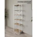 Стеллаж металлический Лофт напольный с деревянными с полками