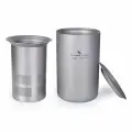 Титановая двустенная кружка 350 мл с фильтром для заваривания чая и кофе