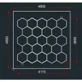 Модульное LED освещение 4.8x4.55м 1100W/6500К. Светильник в виде сот для детейлинга, автомойки, салона, гаража, коммерции, ресторана, барбершопа