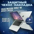 Чехол для MacBook Pro 16 2024 - 2021 M3 A2991 M2 A2780 M1 A2485 Pro Max Прозрачный глянцевый
