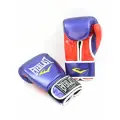 Перчатки боксерские Everlast 14 унций фиолетовый с красным кож/зам