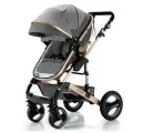 Детская коляска-трансформер 2 в 1 Luxmom 510, серая на серебряной раме