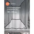 Занавеска (штора) Grafica для ванной комнаты тканевая 180х200 см., цвет белый черный