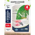 FARMINA CAT N&D PRIME LAMB & BLUEBERRY беззерновой для взрослых кошек с ягненком и черникой (1,5 кг х 4 шт)