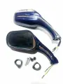 Зеркала (7016) пласт. каплевидные объемные синие, поворотник (круглый разъём под скутер)