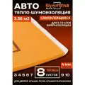 Шумоизоляция для автомобиля Шумофф П4В 4 мм - 8 листов. Теплоизоляция авто, звукоизоляция в машину, шумка