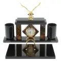 Письменный набор с часами Орел из яшмы 129564